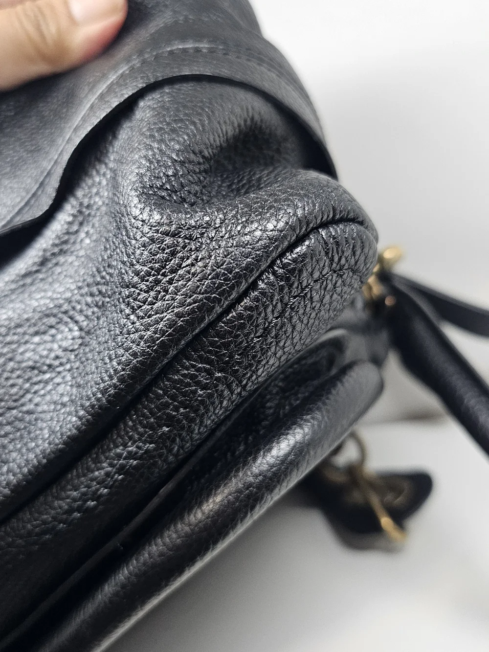 Chloe Paraty Black Leather Shoulder Bag with Gold Hardware